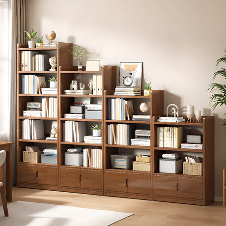 Modern Vertical Open Back Rectangular Wood Bookcase Image - 1