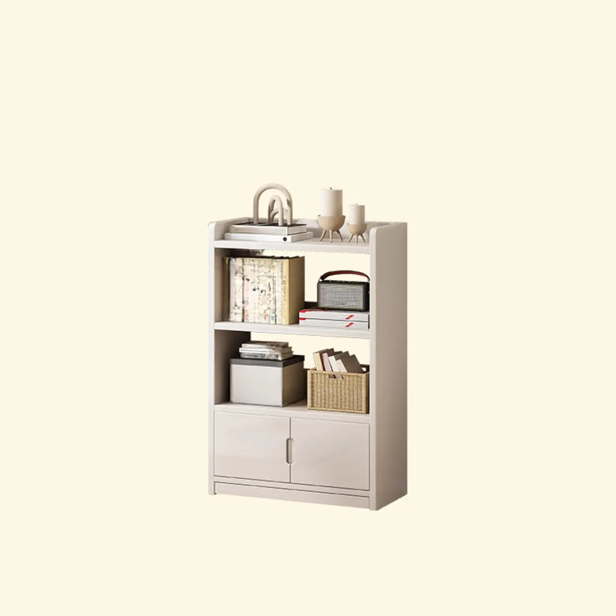Modern Vertical Open Back Rectangular Wood Bookcase Image - 18