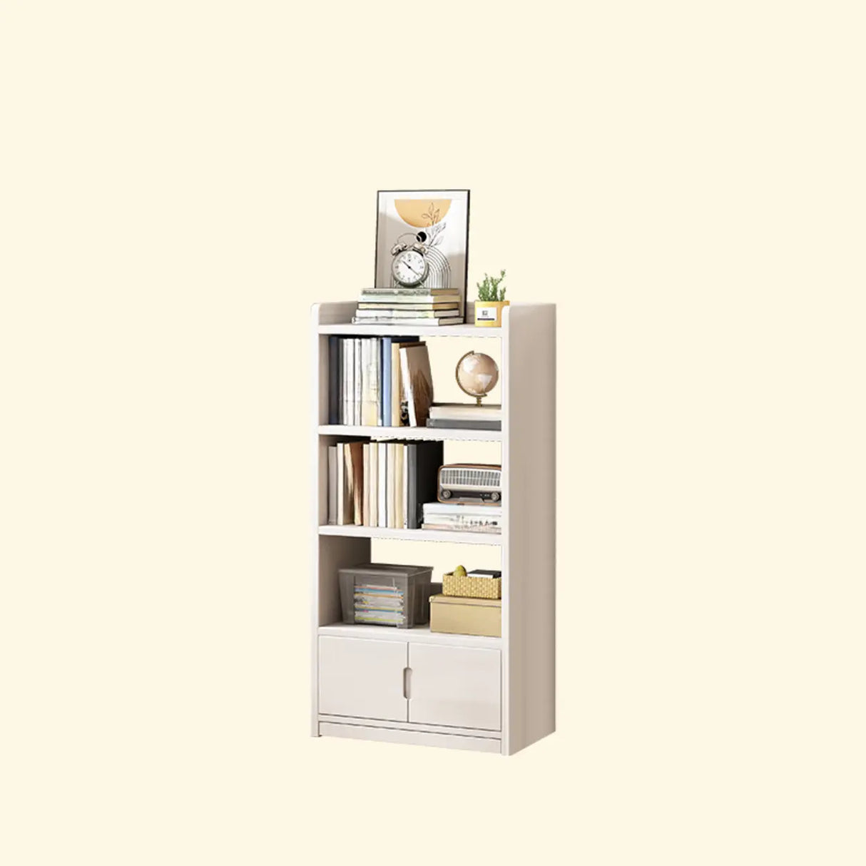 Modern Vertical Open Back Rectangular Wood Bookcase Image - 19