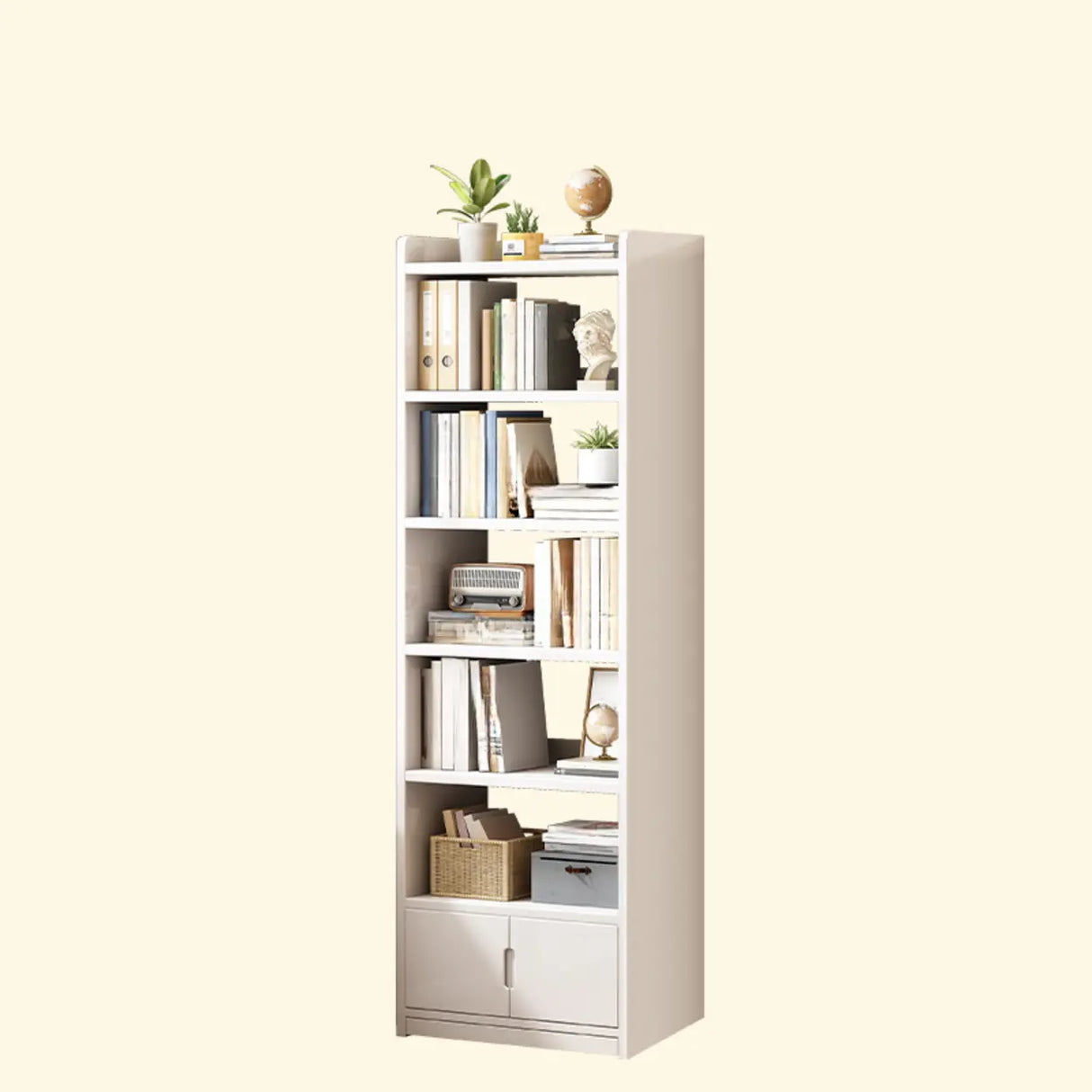 Modern Vertical Open Back Rectangular Wood Bookcase Image - 21