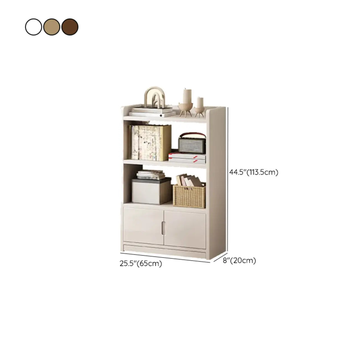 Modern Vertical Open Back Rectangular Wood Bookcase 
