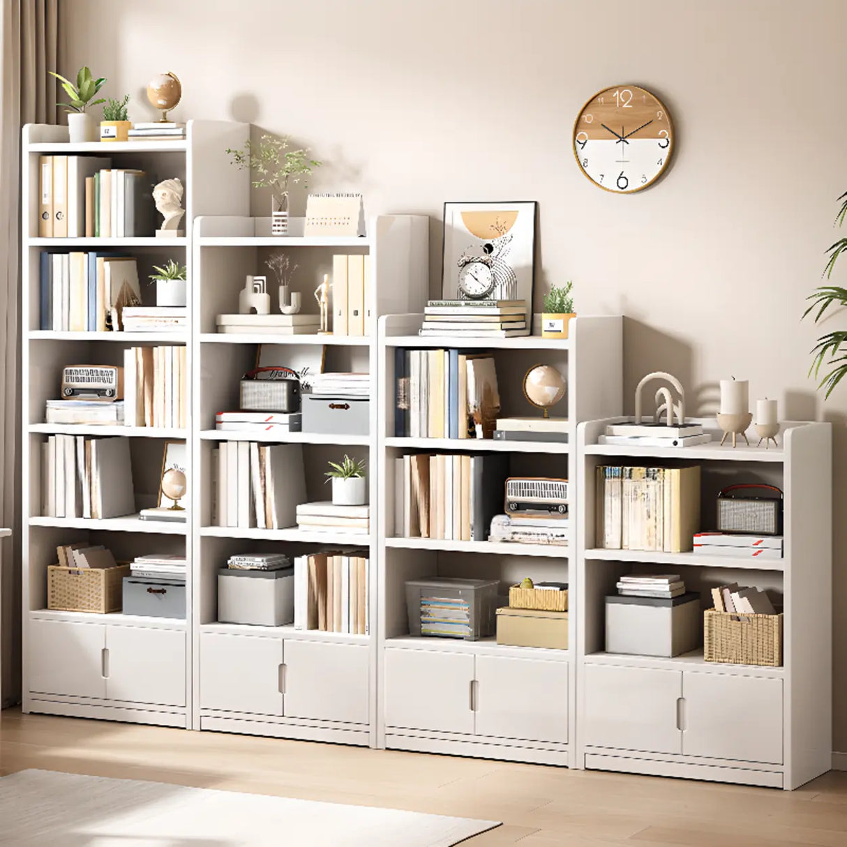 Modern Vertical Open Back Rectangular Wood Bookcase Image - 6