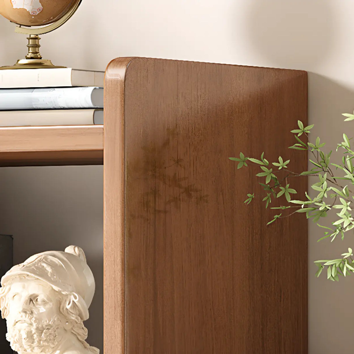 Modern Vertical Open Back Rectangular Wood Bookcase Image - 9