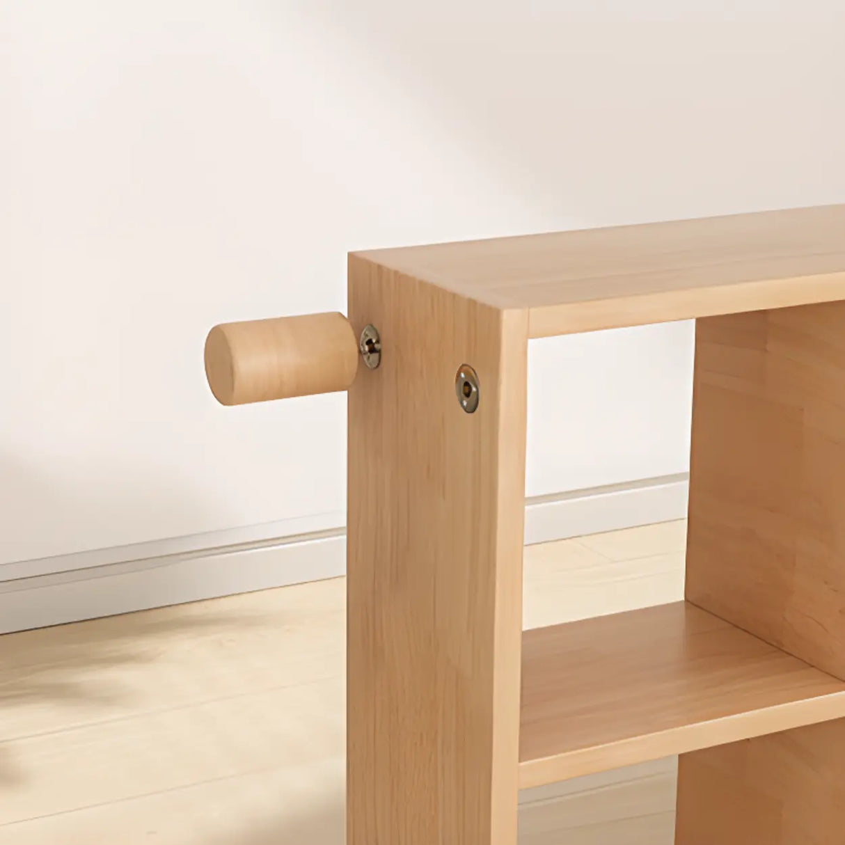 Modern Vertical Open Oak Timber Etagere Tall Bookcase Image - 12