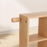 Modern Vertical Open Oak Timber Etagere Tall Bookcase Image - 12