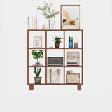 Modern Vertical Open Oak Timber Etagere Tall Bookcase Image - 13