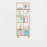 Modern Vertical Open Oak Timber Etagere Tall Bookcase Image - 3