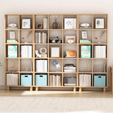 Modern Vertical Open Oak Timber Etagere Tall Bookcase Image - 6