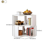Modern Vertical Open Shelves Wood Corner Bookcase #size