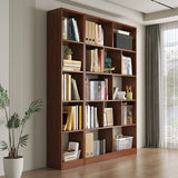 Modern Vertical Open Wooden Large Storage Bookcase Image - 2