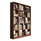 Modern Vertical Open Wooden Large Storage Bookcase Image - 4