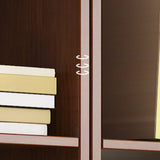 Modern Vertical Open Wooden Large Storage Bookcase Image - 5