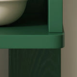 Modern Vertical Tree Tiered Wood Open Back Corner Bookshelf Image - 11