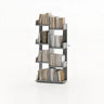 Modern Vertical Tree Tiered Wood Open Back Corner Bookshelf Image - 16