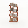Modern Vertical Tree Tiered Wood Open Back Corner Bookshelf Image - 17