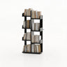 Modern Vertical Tree Tiered Wood Open Back Corner Bookshelf Image - 19