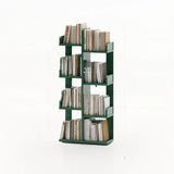 Modern Vertical Tree Tiered Wood Open Back Corner Bookshelf Image - 21