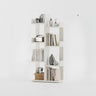 Modern Vertical Tree Tiered Wood Open Back Corner Bookshelf Image - 22