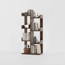 Modern Vertical Tree Tiered Wood Open Back Corner Bookshelf Image - 26