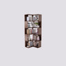 Modern Vertical Wood Brown Multi-shelf Corner Bookcase Image - 19