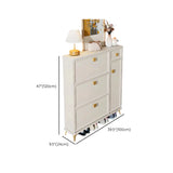 Modern Vertical Wood Hallway White Large Shoe Cabinet Image - 29