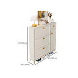Modern Vertical Wood Hallway White Large Shoe Cabinet Image - 30
