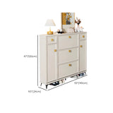 Modern Vertical Wood Hallway White Large Shoe Cabinet Image - 31