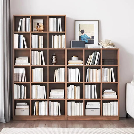 Modern Vertical Wooden Rectangular Storage Bookcase Image - 1