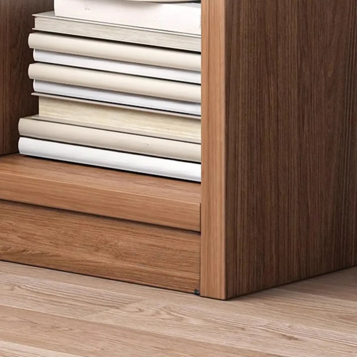 Modern Vertical Wooden Rectangular Storage Bookcase Image - 10