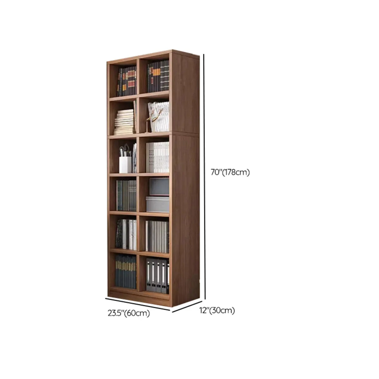 Modern Vertical Wooden Rectangular Storage Bookcase 