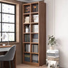 Modern Vertical Wooden Rectangular Storage Bookcase Image - 2