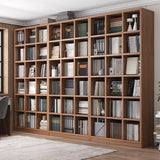 Modern Vertical Wooden Rectangular Storage Bookcase Image - 4