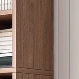 Modern Vertical Wooden Rectangular Storage Bookcase Image - 6