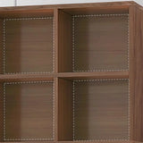 Modern Vertical Wooden Rectangular Storage Bookcase Image - 9