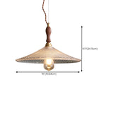 Modern VIntage Wood Cone Clear Glass Pendant Light Image - 15