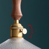 Modern VIntage Wood Cone Clear Glass Pendant Light Image - 9