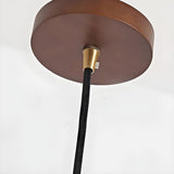 Modern Walnut Clear Glass Dome Pendant Light Image - 7