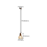 Modern Walnut Clear Glass Dome Pendant Light #size