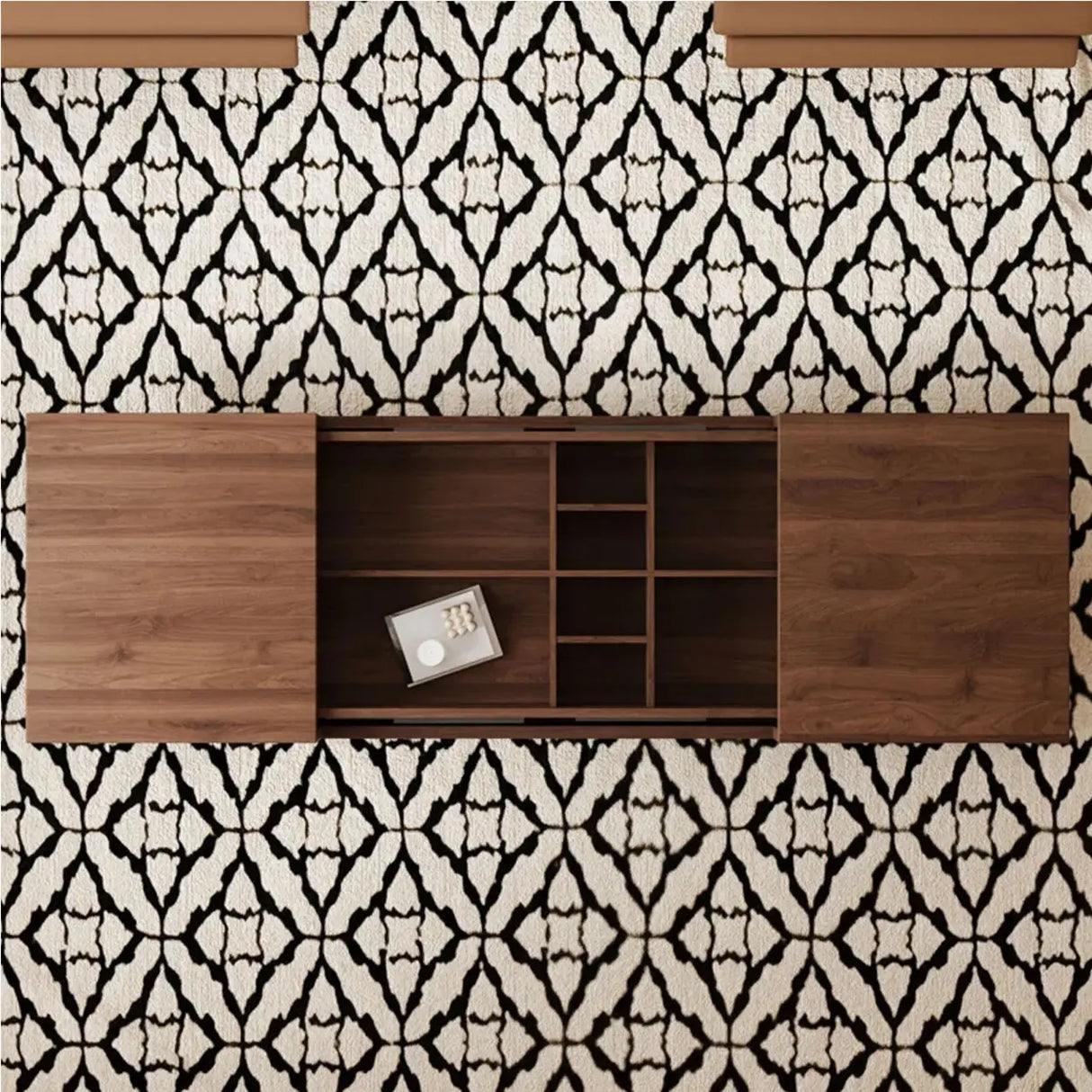 Modern Walnut Extendable Wood Coffee Table with Hidden Storage Image - 3