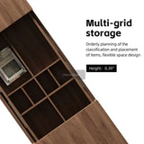 Modern Walnut Extendable Wood Coffee Table with Hidden Storage Image - 5