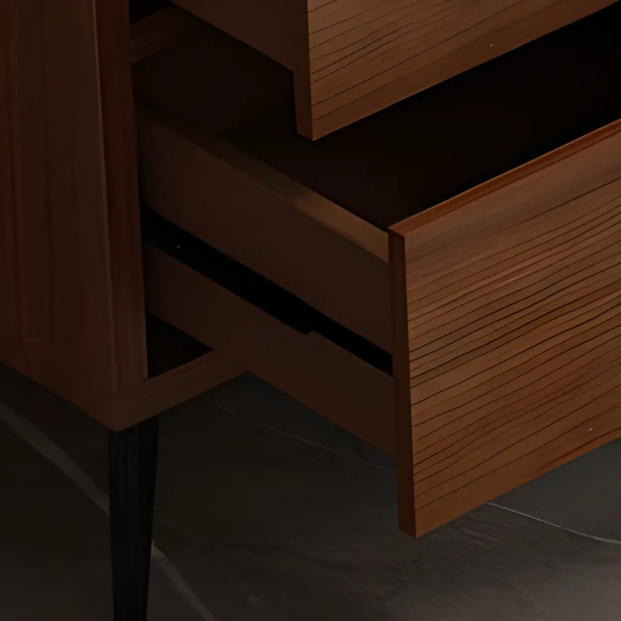 Modern Walnut Rectangular Wood Large Wine Rack Cabinet Storage Image - 12