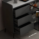 Modern Walnut Rectangular Wood Large Wine Rack Cabinet Storage Image - 15