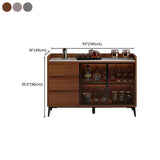 Modern Walnut Rectangular Wood Large Wine Rack Cabinet Storage Image - 18