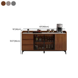 Modern Walnut Rectangular Wood Large Wine Rack Cabinet Storage Image - 19