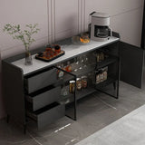 Modern Walnut Rectangular Wood Large Wine Rack Cabinet Storage Image - 8