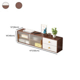 Modern Walnut Wood TV Stand with Storage Cabinet #size
