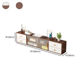 Modern Walnut Wood TV Stand with Storage Cabinet Image - 16