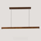 Modern Walnut Wooden Linear Island Hanging Light Image - 13