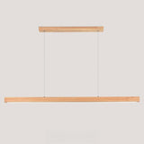 Modern Walnut Wooden Linear Island Hanging Light Image - 14