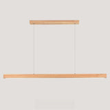 Modern Walnut Wooden Linear Island Hanging Light Image - 14